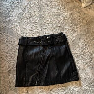 Free People Black Mini Asymmetrical Pencil Skirt